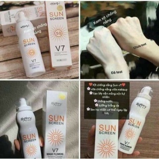 Xịt chống nắng Sun Screen V7 xịt lên trắng da, ko bết dính - cam kết 100% Hàn Quốc