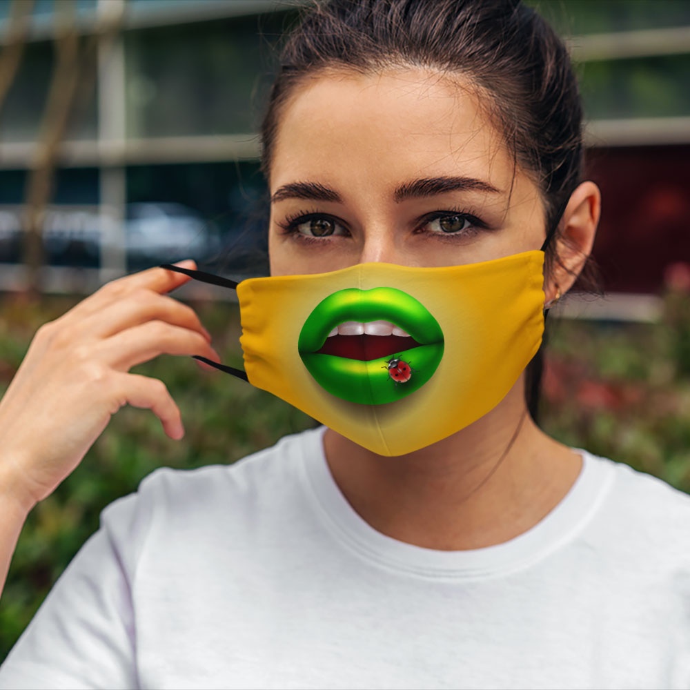 Khẩu trang vải hà nội Sexy Lips_3632 CARTWELL vải cotton 100% kháng khuẩn có thể giặt và tái sử dụng dành cho nam nữ