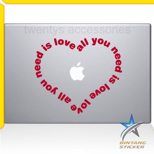 Sticker Dán Trang Trí Hình Chữ All You Need Is Love Heart Macbook