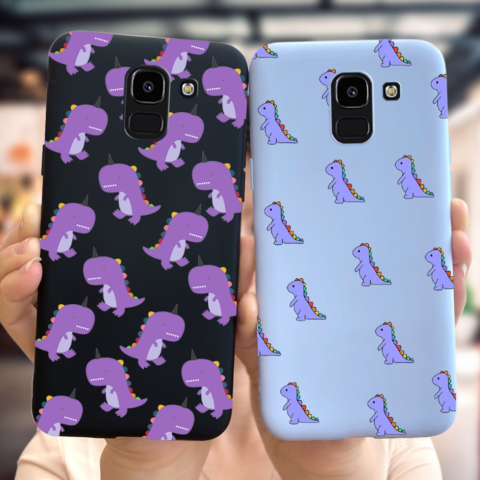 Ốp điện thoại nhám mềm chống sốc hoạ tiết bông hoa siêu mỏng dành cho Samsung Galaxy J6 J6Plus J600F J615F