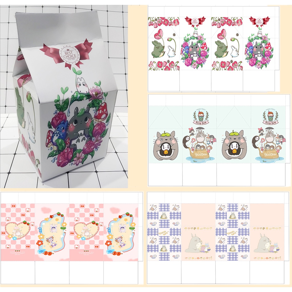 Hộp quà totoro HQSI11 hộp quà hộp sữa cute hộp dễ thương hoạt hình 18*10*10cm