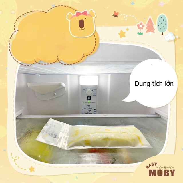 Túi trữ sữa Moby (khóa zip 3 lớp) - hộp 40 túi 250ml