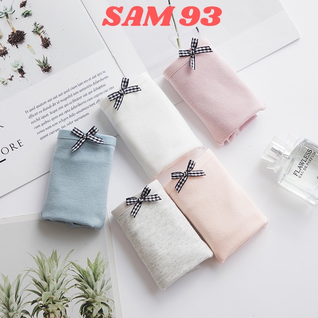 Quần Lót Nữ Cotton Đính Nơ Dễ Thương, Thông Hơi Kháng Khuẩn💖FREESHIP💖 Quần Lót Nữ Cao Cấp Nhiều Màu Xinh Xắn – SAM93 Q15