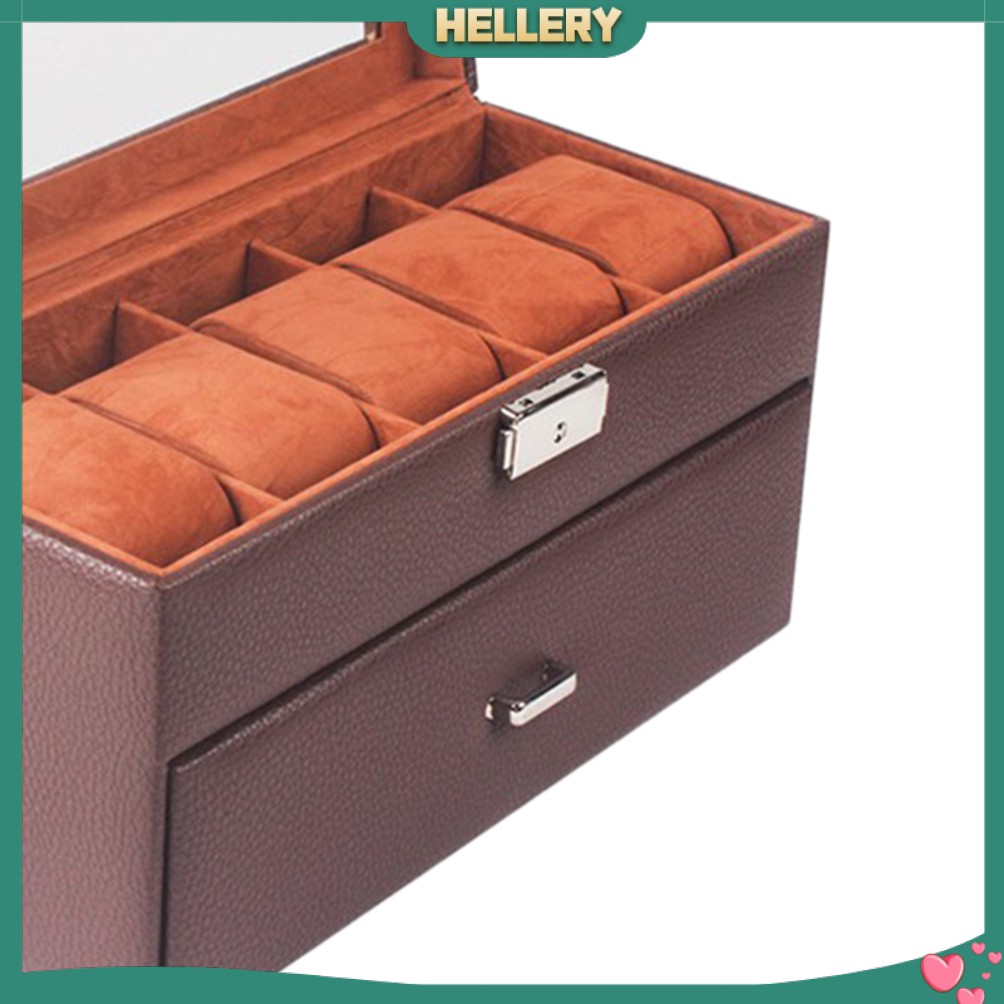 Hộp Đựng Đồng Hồ 2 Tầng 20 Ngăn Có Nắp Đậy Tiện Dụng