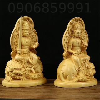 Cặp tượng gỗ (Văn Thù - Phổ Hiền)
