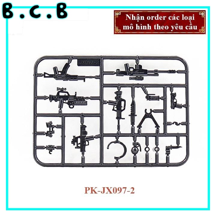 Vũ Khí Vỉ Súng - Phụ kiện MOC Army- Đồ chơi lắp ráp minifig và non-lego mô hình sáng tạo trang trí quân đội - PK-JX097-2