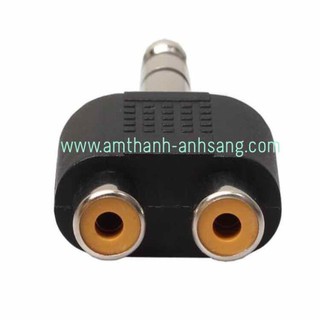 Jack chuyển 6.5 ly sang 2 đầu av, 01 cái Jack tín hiệu stereo