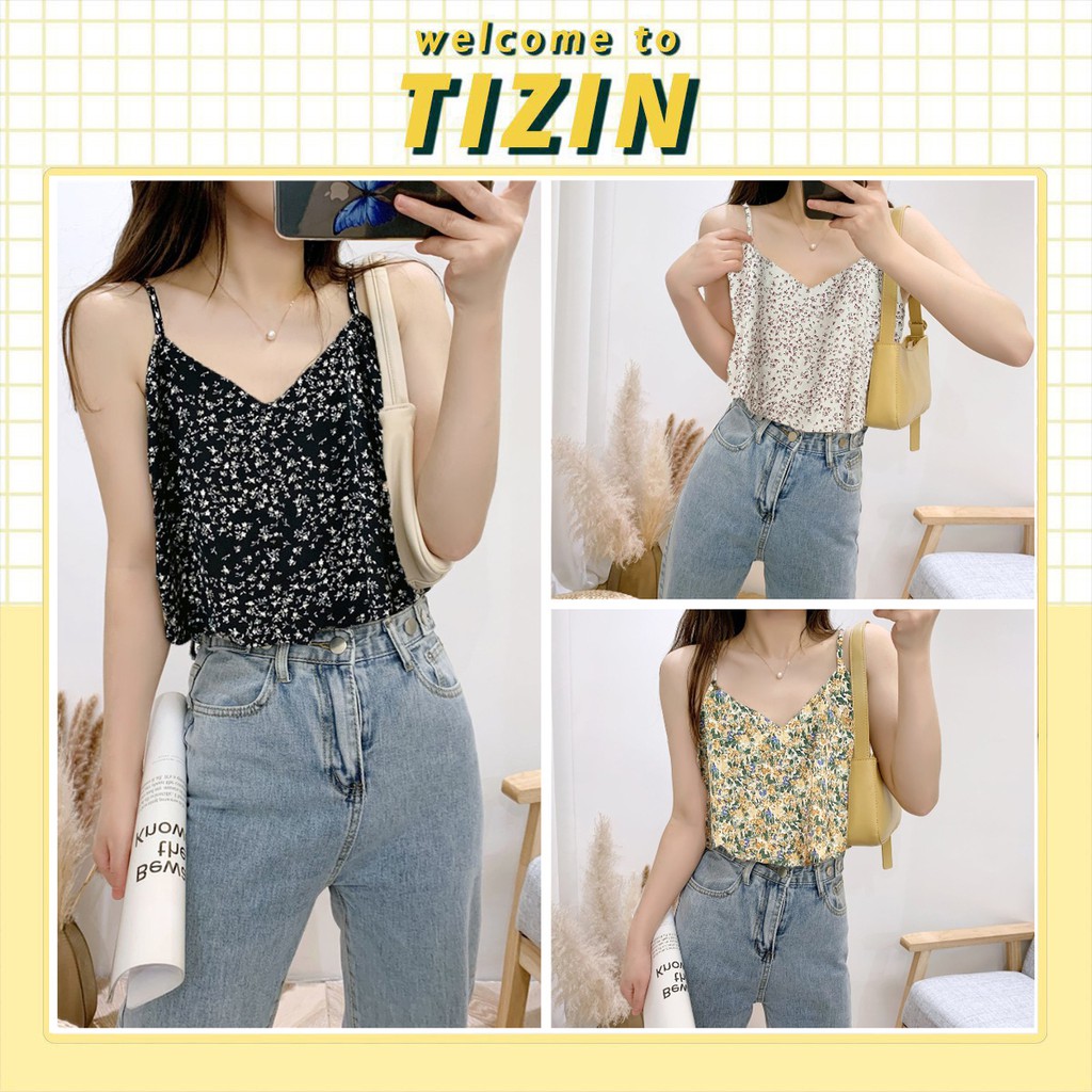 [Mã FAMAYWA giảm 10K đơn 50K] Áo 2 dây vintage - Áo hai dây hoa nhí chất voan Nhật - Áo hai dây nhiều màu HD09