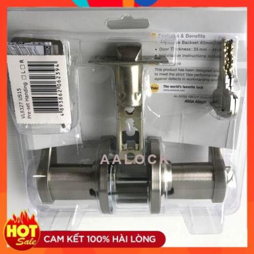 Khóa cửa tay gạt Yale VL8327US15 chính hãng màu nickel mờ - khoá tròn gạt cao cấp