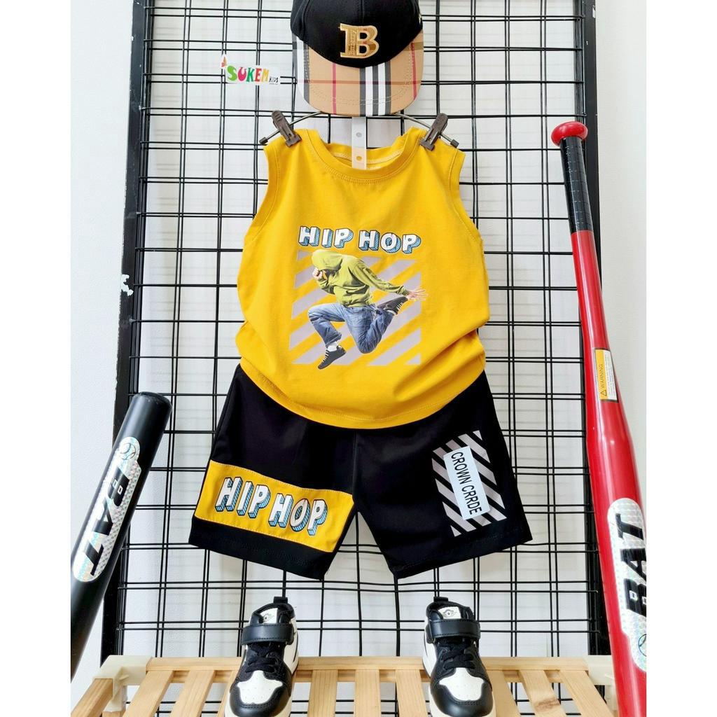 Bộ thun cotton sát nách Hip hop bé trai hàng Việt Nam - Xu Mây shop