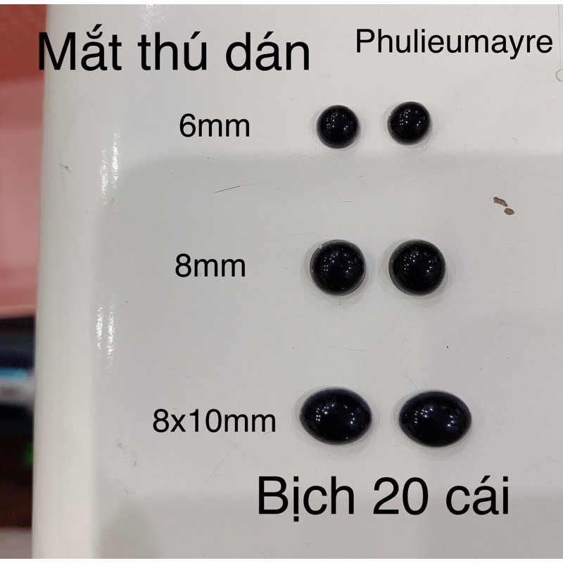 Mắt mũi thú dán màu đen, nâu bóng đẹp