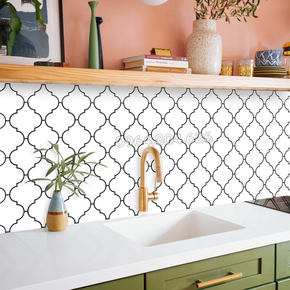 Cuộn 2 mét dài Decal gạch bông dán bếp dán tường, nhà tắm_kt 200x60cm FL200