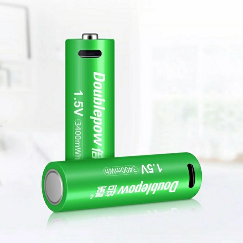 Pin sạc aa 1.5V Doublepow 3400mWh kèm dây sạc USB