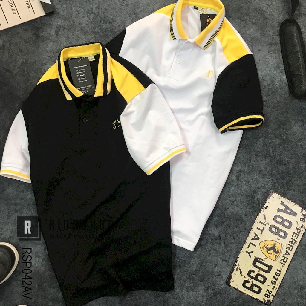 Áo thun nam có cổ Heyboy phối màu cực đẹp RSP042AV - áo phông nam polo đẹp Riooshop | BigBuy360 - bigbuy360.vn