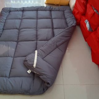 Topper xám 100% cotton satin 9cm chằn gòn tấm bảo hành trọn đời k dồn bông- k xô dạt lười