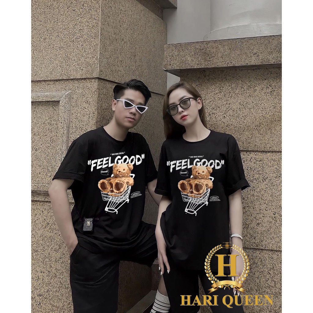 [FREESHIP ĐƠN TỪ 50K] Áo Thun Nam Nữ Gấu Feel Good Streetwear Áo Phông Nam Form Rộng Basic Cotton Oversize