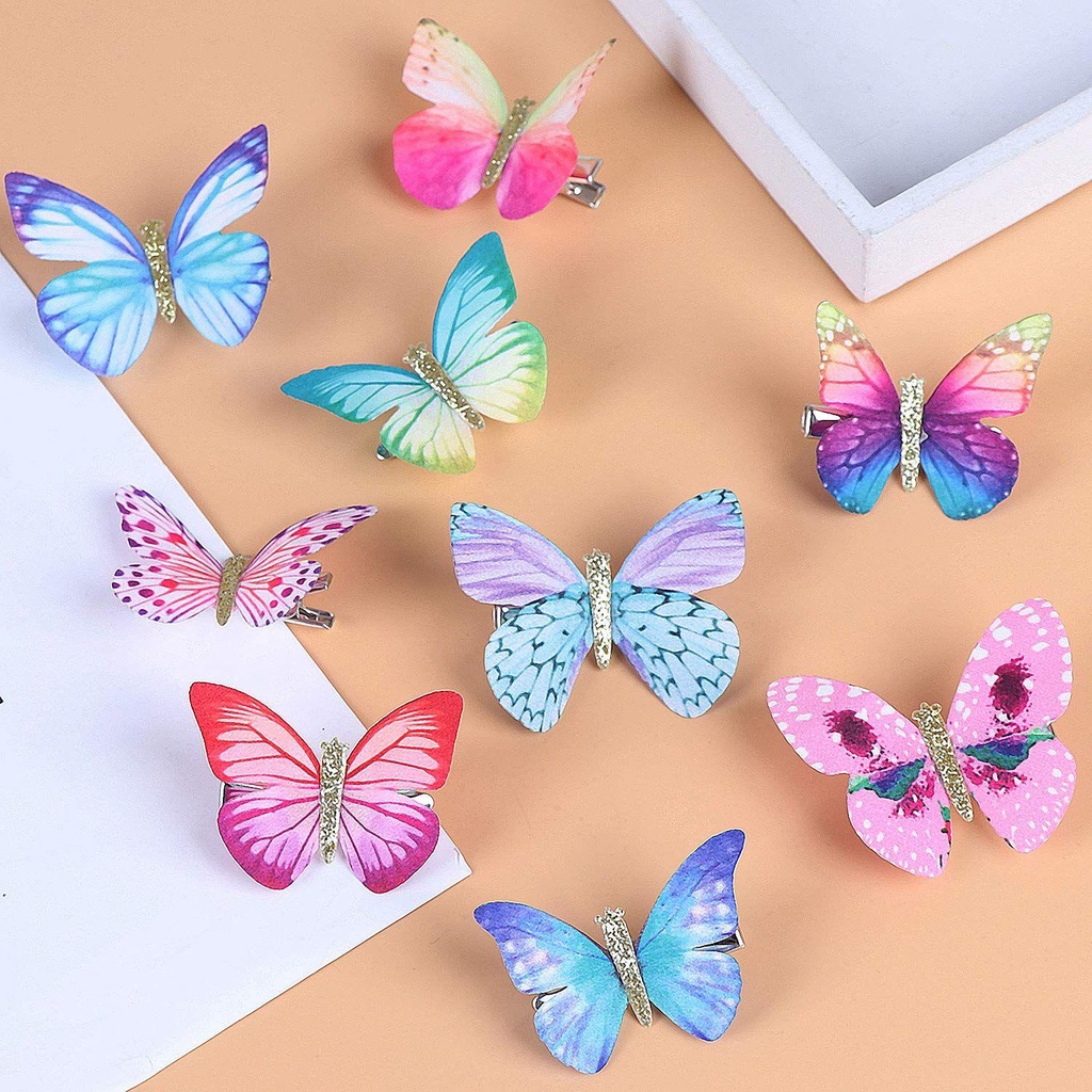 Kẹp Tóc Hình Bươm Bướm Nhiều Màu Sắc Dành Cho Nữ