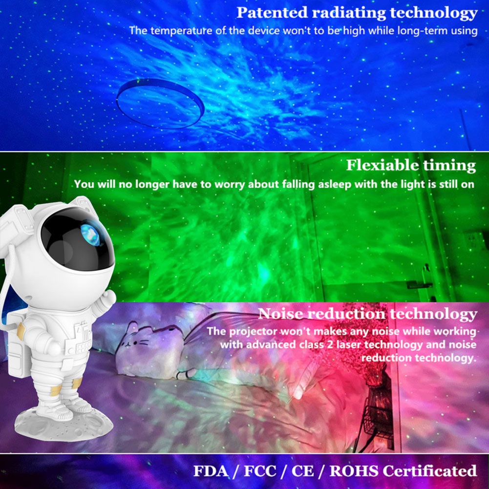Astronaut table lamp with beautiful creative galaxy color scheme USB Astronaut Galaxy Starry Sky Projector Night Lights Bedroom Atmosphere Table Lamp Creative Home Decoration Ornaments Lighting Lamp