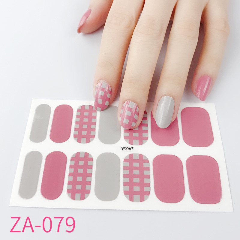 Sticker decal dán móng làm nail mi theo phong cách thời trang nữ Hàn Quốc (Set gồm 14 miếng)