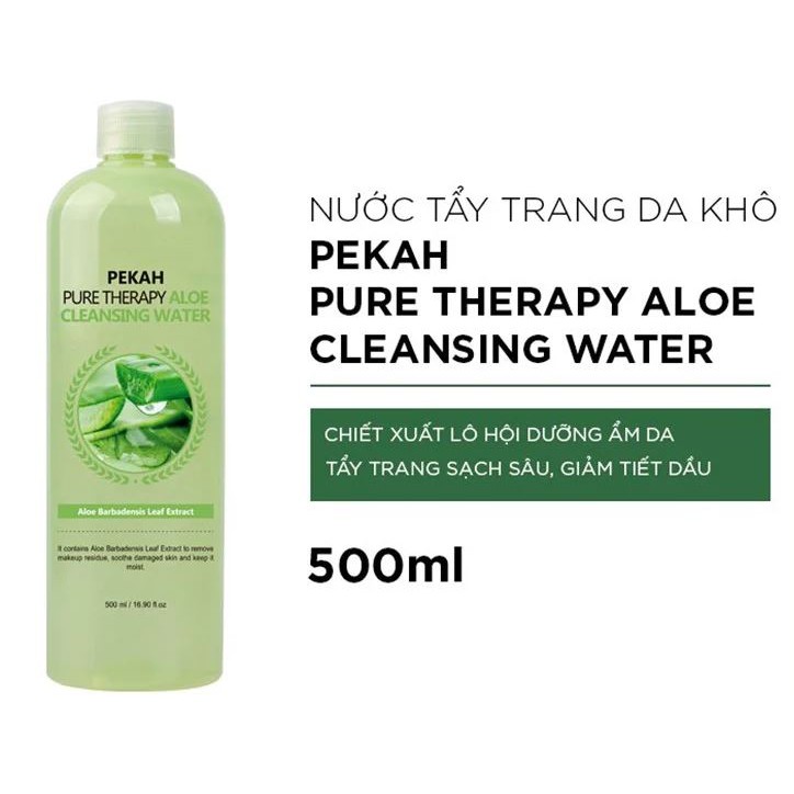 Nước Tẩy Trang Dành Cho Da Khô Chiết Xuất Lô Hội Pekah Pure Therapy ALOE Cleansing Water 500ml