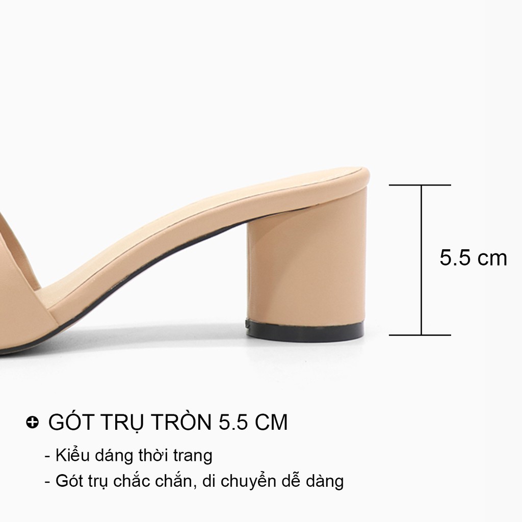 Dép cao gót nữ đẹp thời trang dáng guốc sandal gót tròn cao 5p mũi vuông quai ngang cao cấp bAimée &amp; bAmor - MS1671