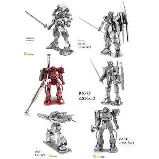 Mô Hình Lắp Ghép 3d kim loại gundam bạc