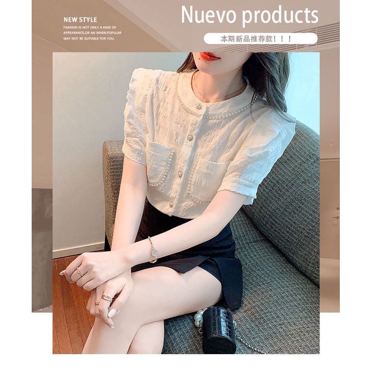 Áo Sơ Mi Chiffon Tay Ngắn Phong Cách Thời Trang Pháp Dành Cho Nữ