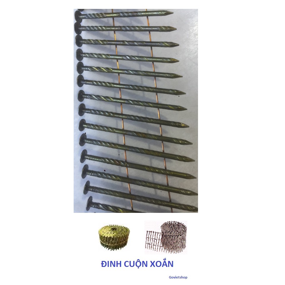 Đinh cuộn xoắn đóng pallet thùng gỗ - chiều dài 25mm - 32 - 38 - 40 - 45 - 50 - 57 - 60 - 70 - 80 - 130mm