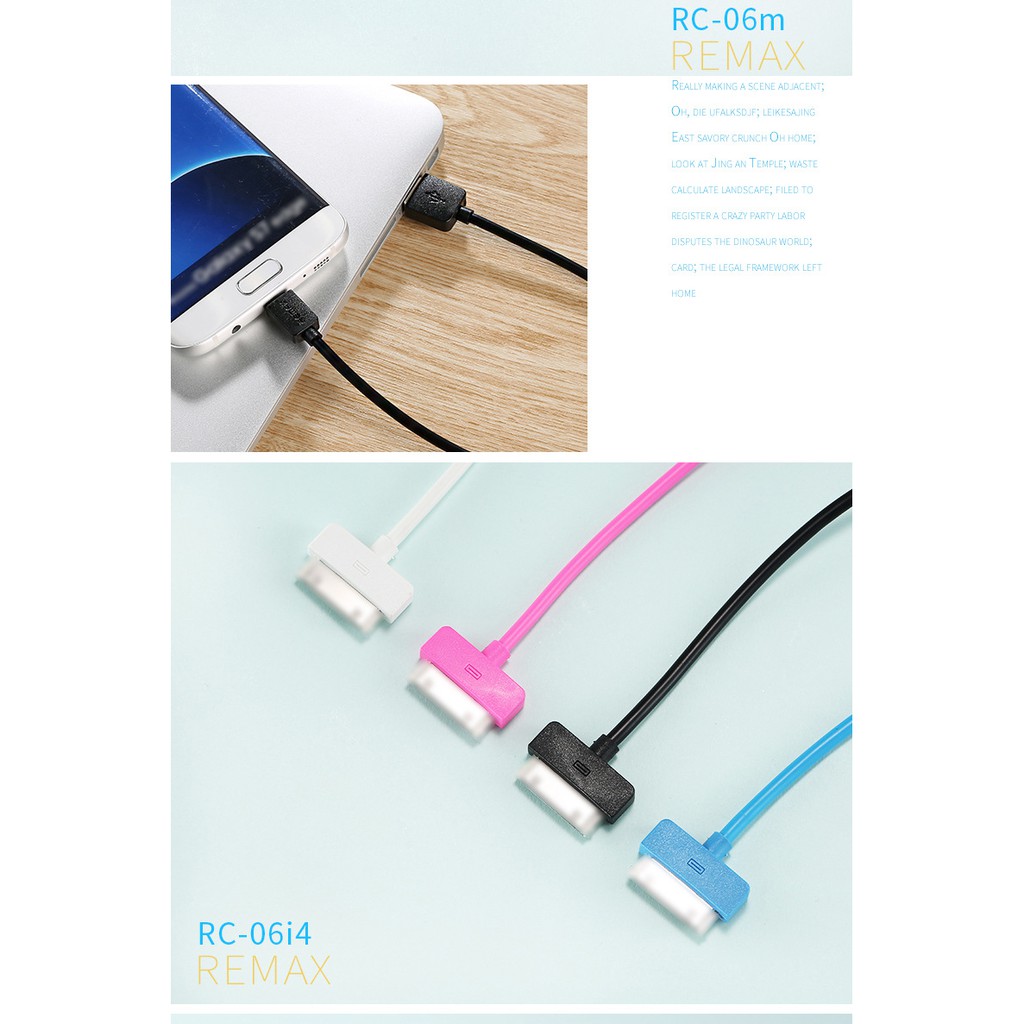 Cáp sạc Lighting Remax RC-06i