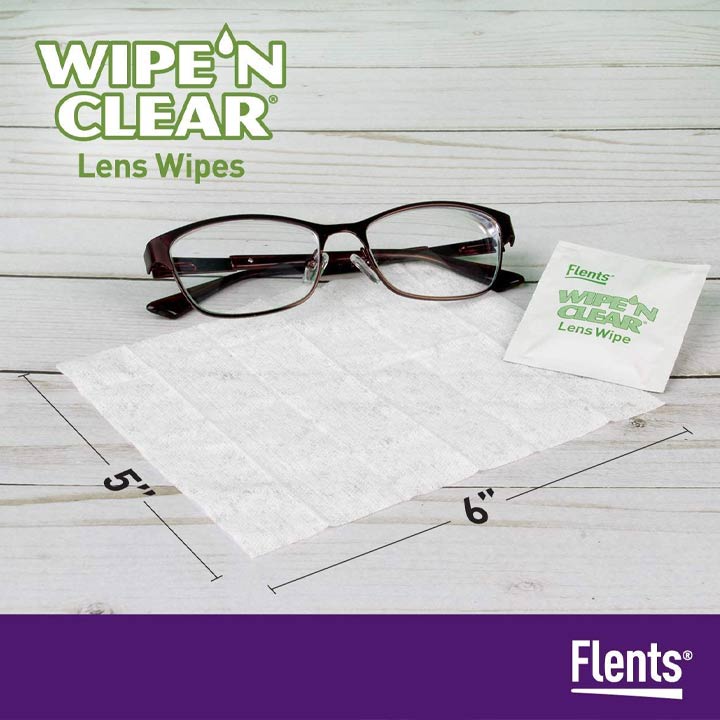 Khăn vệ sinh mắt kính Flents Wipe'N White Quick Dry Clear Lens Wipes 75 miếng