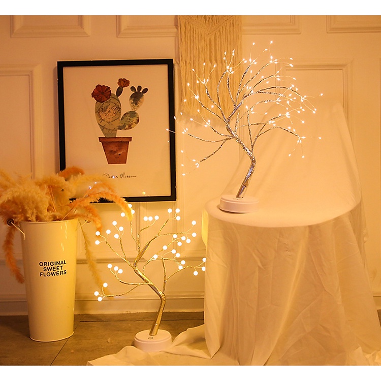 Đèn trang trí hình cây, đèn led, đèn ngủ có thể dùng pin hoặc sạc