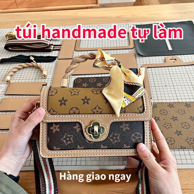 Túi Handmade tự làm ,Túi tự đan len phối màu, set nguyên liệu đan DIY túi túi thư, túi đeo chéo,bộ đan túi len,đồ handmade tự làm