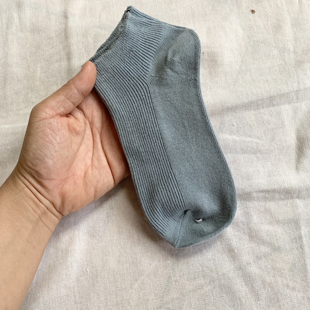 Tất ngắn cổ cao cấp gân vintage nhiều màu