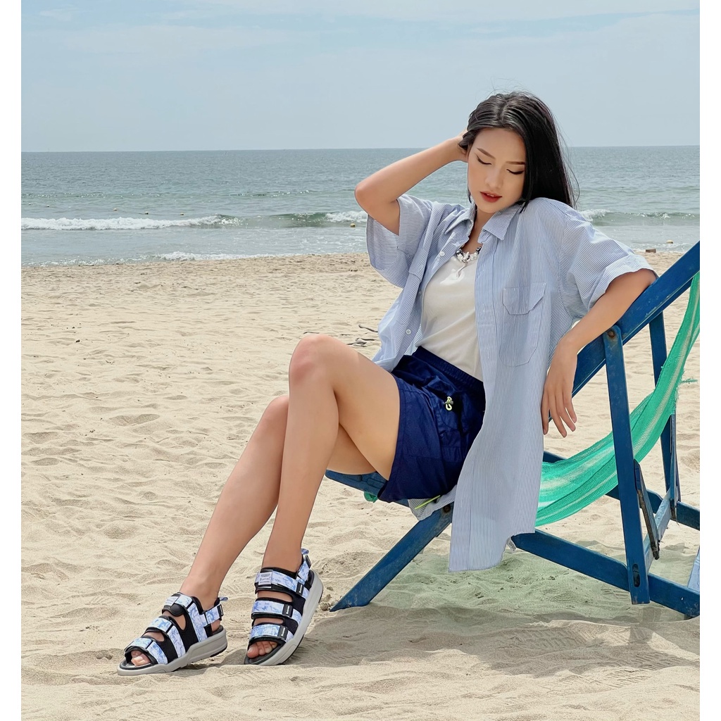 Giày sandal nam nữ unisex Buenas Sport SD-7979- xanh dương - xăng-đan quai hậu đế cao 3 phân