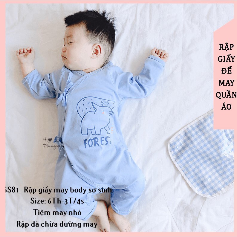 SS81_ rập giấy may body dài tay cho bé