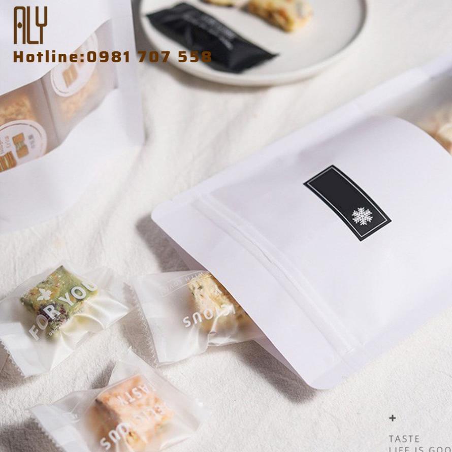 Túi Zipper Giấy Kraft Trắng Size 18x26 - Combo 100 Túi Zip Đựng Bánh BISCOTTI - GIÁ TẠI XƯỞNG _ALY