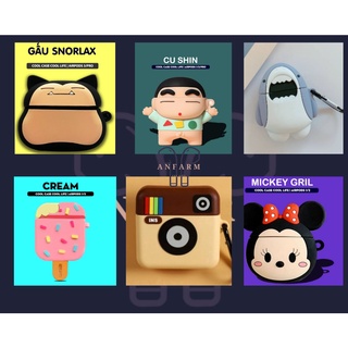 Vỏ Bao Đựng Bảo Vệ Hộp Sạc Tai Nghe, Case Airpods 1/2- Sillicone Chống Bẩn Hoạt Hình