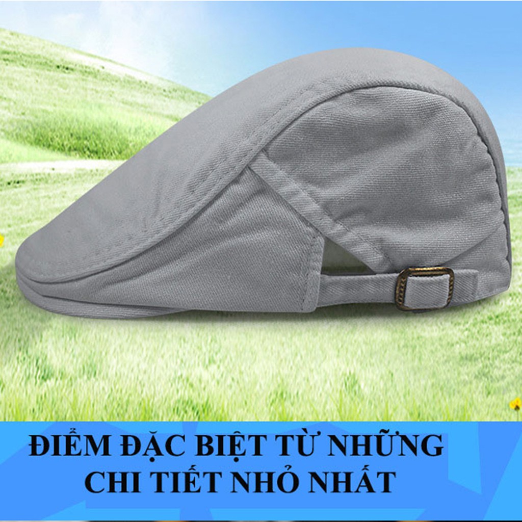 Nón beret kiểu mỏ vịt cho nam và nữ, mũ lưỡi trai hàn quốc thoáng mát chất vải kaki cao cấp chống nắng và thời trang,