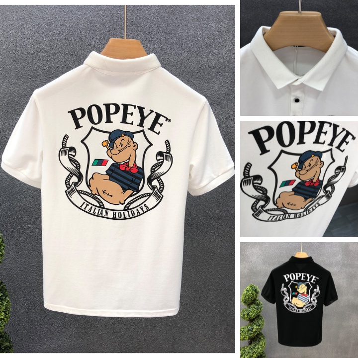 Áo polo nam Popeye vải cotton co giãn 4 chiều thấm hút mồ hôi full size áo phông nam áo thun nam