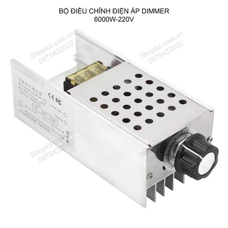 Bộ chiết áp (dimmer) 220V, loại 6000W-10000W cho quạt sưởi, ánh sáng, động cơ