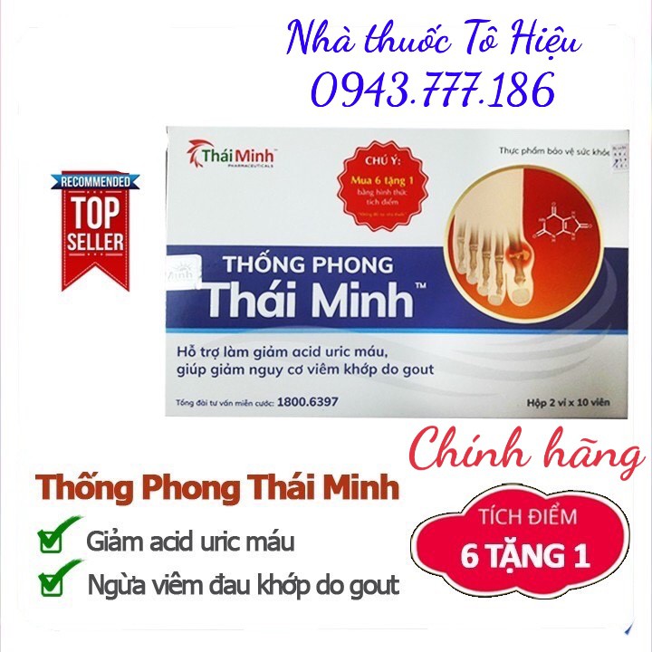 Thống Phong Thái Minh (Chính hãng)- Hỗ trợ giảm acid uric máu, giảm nguy cơ viêm khớp do gout. - [ Quầy Thuốc Bảo Lâm ]