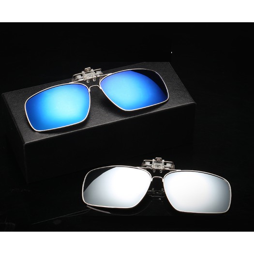 Kẹp kính râm cỡ vừa viên bạc + hộp bảo vệ | BigBuy360 - bigbuy360.vn