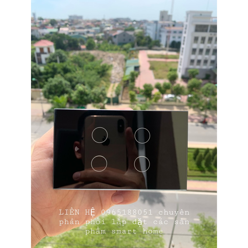 CÔNG TẮC THÔNG MINH WIFI TUYA( WIFI + RF433) 4 NÚT CAO CẤP 2021 ĐEN, TRẮNG