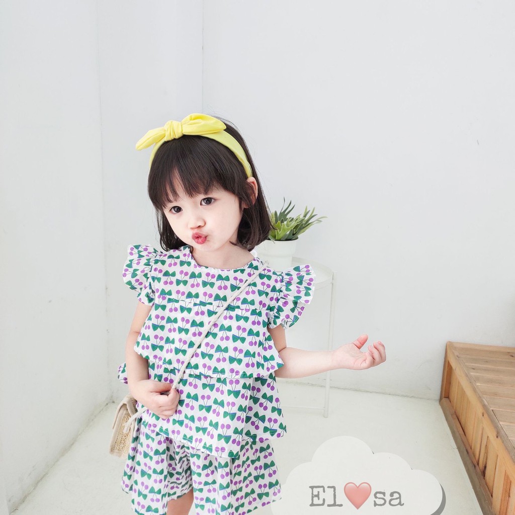 ELSAKIDS - Bộ quần áo bé gái 2 tầng - nơ lưng - quần giả váy siêu xinh-ELSAKIDS-2tầng-nơ-lưng