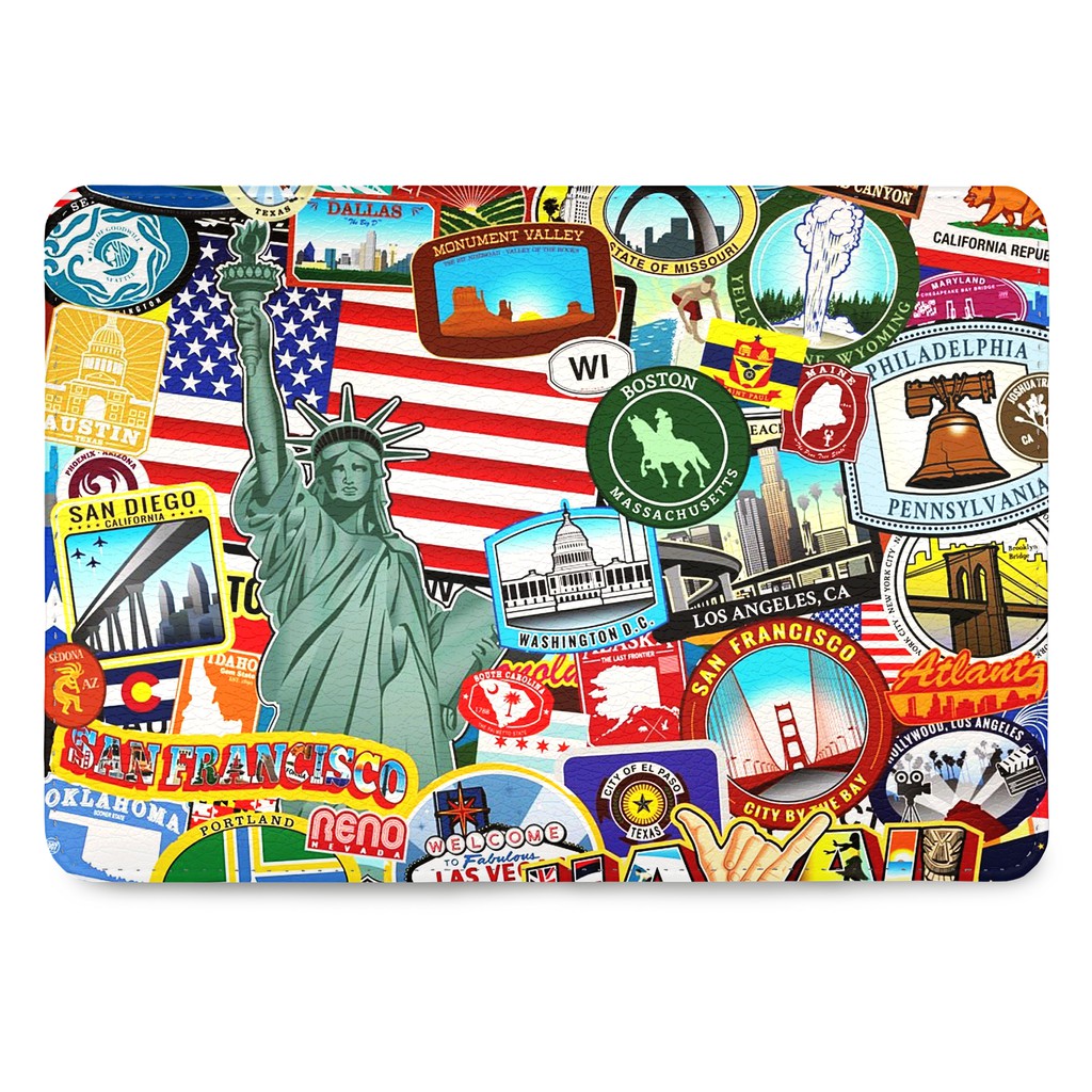 Ví Đựng Passport du lich New York City - Thiết Kế Trẻ Trung - Đa Năng Tiện Lợi - Bao Da Hộ Chiếu Stickers Cover - PPT125