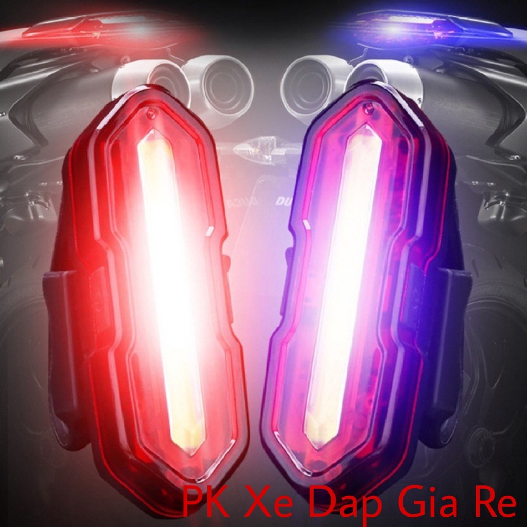 Đèn hậu xe đạp cao cấp HYD-186, đèn hậu xe đạp 2 màu trắng đỏ - PK Xe Dap Gia Re