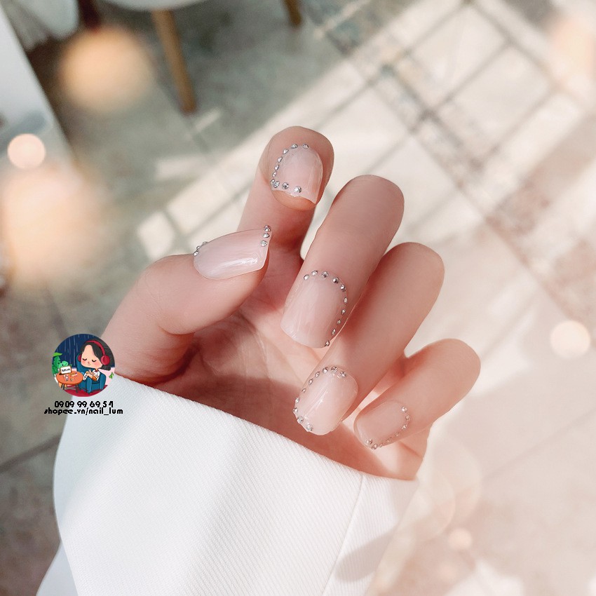 Móng Giả - Nail 3D Dài - Đính Đá [Sẵn Keo - Đóng Hộp 24 Mẫu Đủ Size]