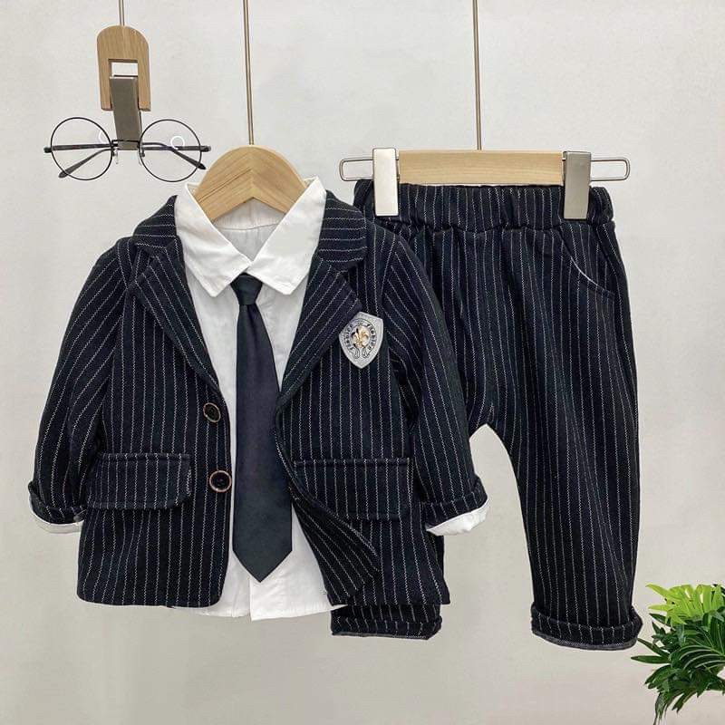 Vest công tử 4 chi tiết : sơmi+cavat+vest+quần cho bé 10-18kg