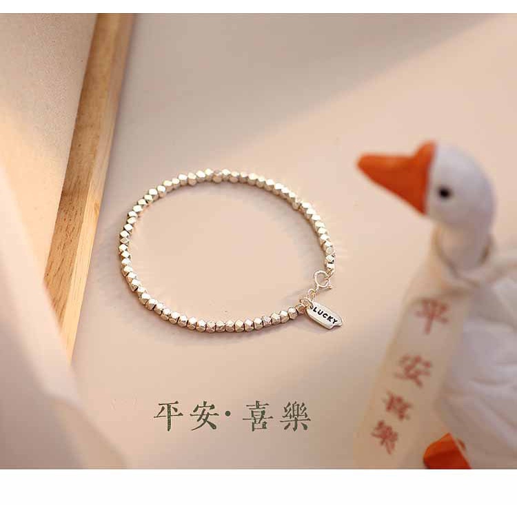 Hàng Mới Về [Hàng Mới Về] Vòng Tay Mạ Bạc Họa Tiết Hình Học Sang Trọng Thời Trang