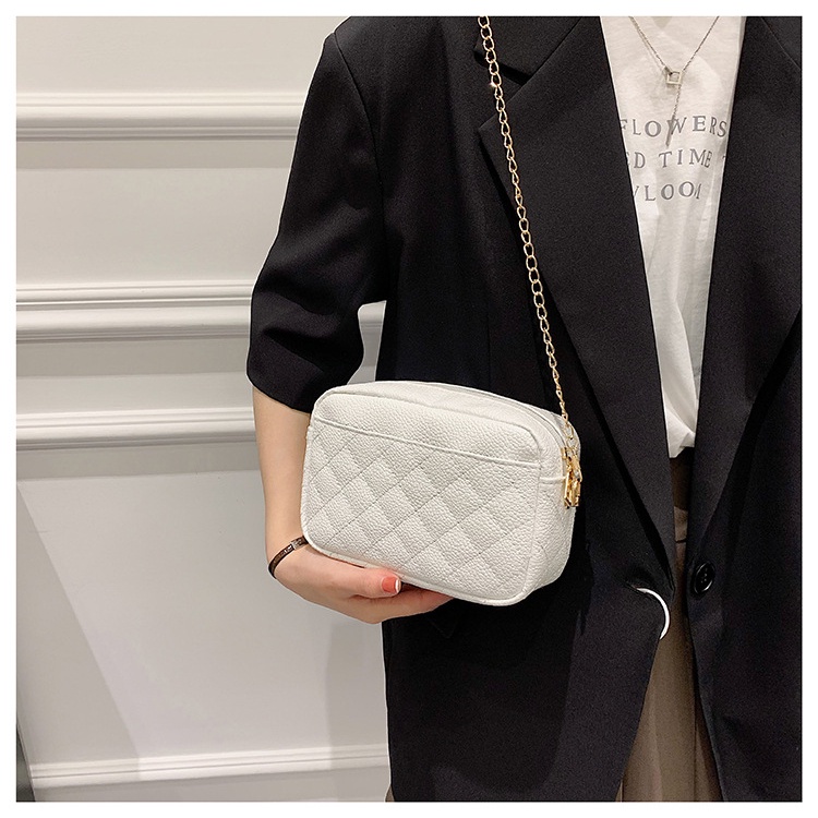 Túi Đeo Chéo Hình Vuông Nhỏ Màu Trơn Họa Tiết Hình Thoi NB00266